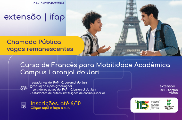 Aberta chamada pública para curso de francês
